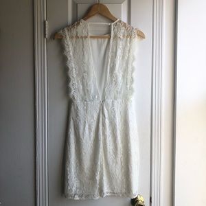 White Lace Dress Open Back - Kimchi Blue Size 0